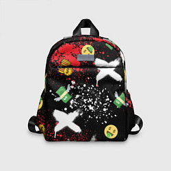 Детский рюкзак Денежные смайлики и пачки долларов с крыльями, цвет: 3D-принт