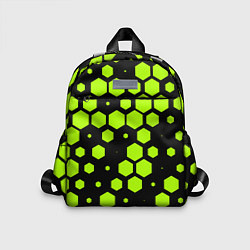 Детский рюкзак Зеленые соты киберпанк, цвет: 3D-принт