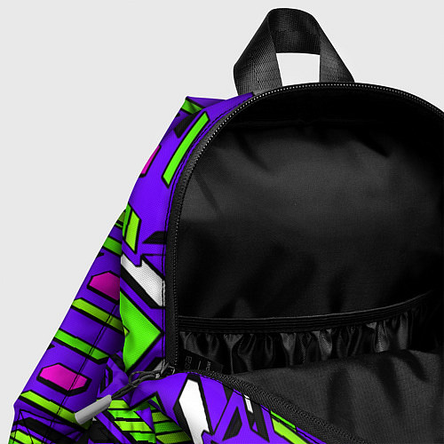Детский рюкзак Техно броня фиолетово-зелёная / 3D-принт – фото 4