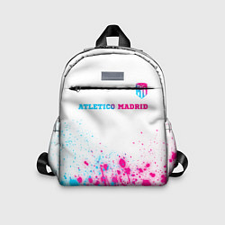Детский рюкзак Atletico Madrid neon gradient style посередине, цвет: 3D-принт