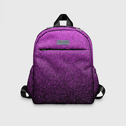Детский рюкзак Чёрно-сиреневый градиент мелкая мозаика, цвет: 3D-принт