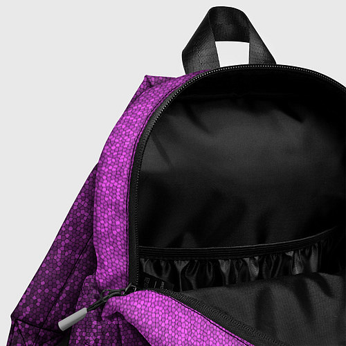 Детский рюкзак Чёрно-сиреневый градиент мелкая мозаика / 3D-принт – фото 4