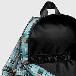 Детский рюкзак Хрущёвка в голубых тонах, цвет: 3D-принт — фото 2