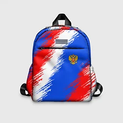 Детский рюкзак Триколор штрихи с гербор РФ, цвет: 3D-принт