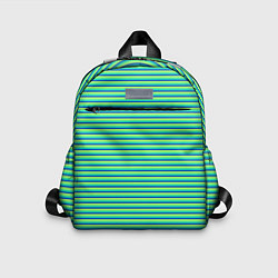 Детский рюкзак Зелёный в синюю полоску, цвет: 3D-принт