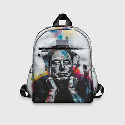 Детский рюкзак Илон Маск граффити портрет на серой стене