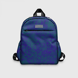 Детский рюкзак Камуфляж синий с зелеными пятнами, цвет: 3D-принт