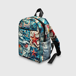 Детский рюкзак Пэчворк джинсы из СССР, цвет: 3D-принт — фото 2