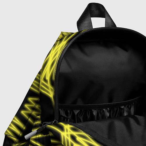 Детский рюкзак Желтые светящиеся линии / 3D-принт – фото 4