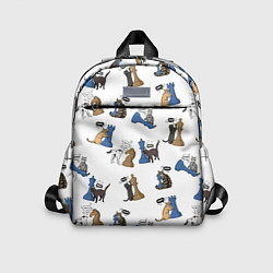 Детский рюкзак Котики и шахматы белый, цвет: 3D-принт