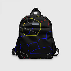 Детский рюкзак Линии и точки на чёрном, цвет: 3D-принт