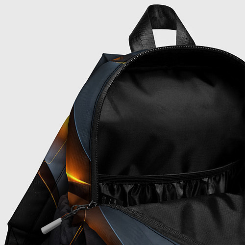 Детский рюкзак Разлом черных плит и оранжевая лава / 3D-принт – фото 4