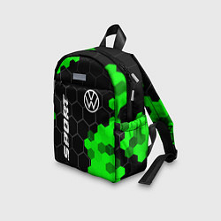Детский рюкзак Volkswagen green sport hexagon, цвет: 3D-принт — фото 2