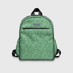Детский рюкзак Яркий зеленый однотонный цветочный узор, цвет: 3D-принт
