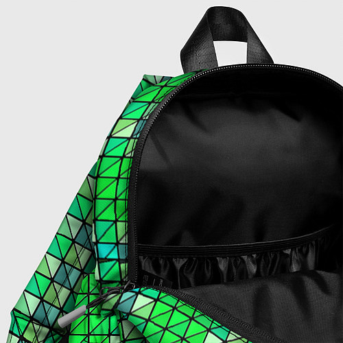 Детский рюкзак Зелёные плитки и чёрная обводка / 3D-принт – фото 4