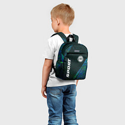 Детский рюкзак Fiat sport glitch blue, цвет: 3D-принт — фото 2