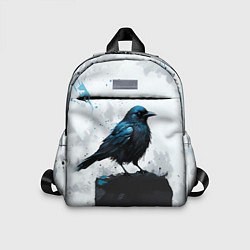 Детский рюкзак Ворон с чёрно-голубым оперением, цвет: 3D-принт