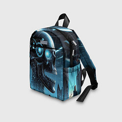 Детский рюкзак Cyberpunk skull - metropolis neon glow, цвет: 3D-принт — фото 2