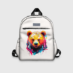 Детский рюкзак Мишка в городе: голова медведя на фоне красочного