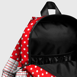 Детский рюкзак Красно-белый в горошек с полосами, цвет: 3D-принт — фото 2
