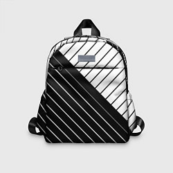 Детский рюкзак Чёрно-белый косые линии, цвет: 3D-принт