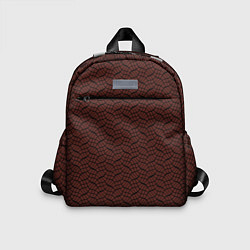 Детский рюкзак Красно-коричневый в чёрные волнистые полосы, цвет: 3D-принт