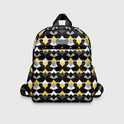 Детский рюкзак Желто черный с белым геометрический узор, цвет: 3D-принт