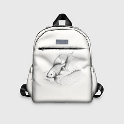 Детский рюкзак Рыба лайн арт стиль, цвет: 3D-принт