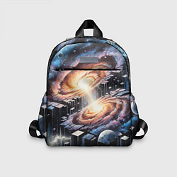 Детский рюкзак Слияние двух галактик - неоновое свечение, цвет: 3D-принт