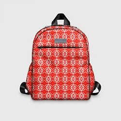 Детский рюкзак Красно-белый кружевной узор, цвет: 3D-принт