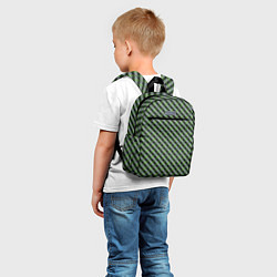 Детский рюкзак Чёрно-зелёный текстурированные полосы, цвет: 3D-принт — фото 2