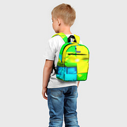Детский рюкзак Зелёные кубы разломы, цвет: 3D-принт — фото 2