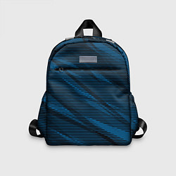 Детский рюкзак Полосатый чёрно-синий, цвет: 3D-принт