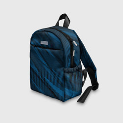 Детский рюкзак Полосатый чёрно-синий, цвет: 3D-принт — фото 2