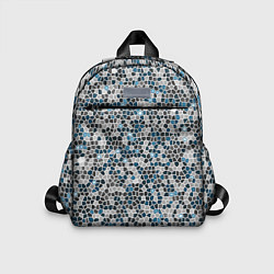 Детский рюкзак Паттерн мозаика серый с голубым