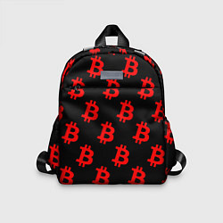 Детский рюкзак Bitcoin red logo money, цвет: 3D-принт