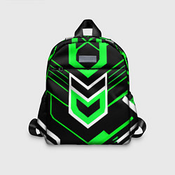 Детский рюкзак Полосы и зелёно-белый шестиугольник, цвет: 3D-принт