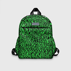 Детский рюкзак Чёрно-зелёный абстрактный узор, цвет: 3D-принт