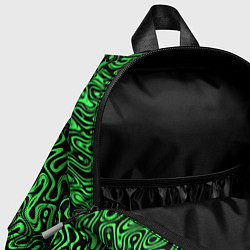 Детский рюкзак Чёрно-зелёный абстрактный узор, цвет: 3D-принт — фото 2