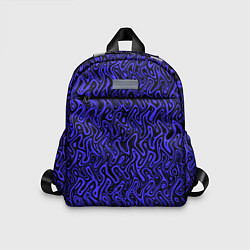 Детский рюкзак Чёрно-синий абстрактный узор, цвет: 3D-принт