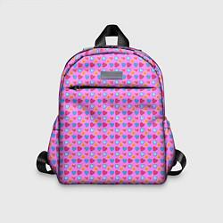 Детский рюкзак Розовый паттерн с разноцветными сердечками, цвет: 3D-принт