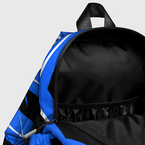 Детский рюкзак Чёрно-белые полосы на синем фоне / 3D-принт – фото 4
