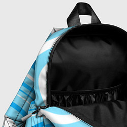 Детский рюкзак Бело-голубой волистые линии, цвет: 3D-принт — фото 2