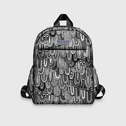 Детский рюкзак Абстрактные перья черно - белые, цвет: 3D-принт