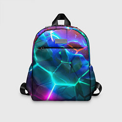 Детский рюкзак Яркие неоновые радужные разбитые плиты, цвет: 3D-принт