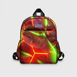 Детский рюкзак Неоновые красные плиты с ярким светом, цвет: 3D-принт