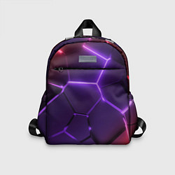 Детский рюкзак Красно-фиолетовые неоновые плиты в разломе