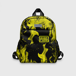Детский рюкзак PUBG жёлтый огонь, цвет: 3D-принт