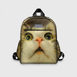 Детский рюкзак Удивленный кот - мем крупным планом, цвет: 3D-принт