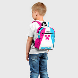 Детский рюкзак Minecraft neon gradient style по-центру, цвет: 3D-принт — фото 2